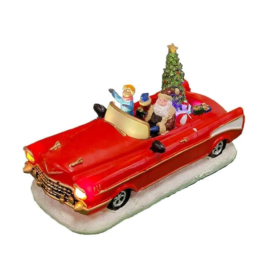 Wizardi Christmas Car with Santa Tabletop Decoration